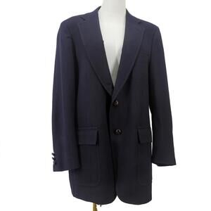 VTG Adams Row Richman Navy Blue 100% Wool Tailored Sports Coat Blazer Men's M